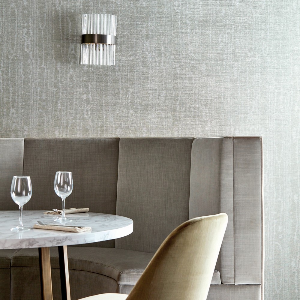 Watered Silk Wallpaper 312913 by Zoffany in Silver Grey